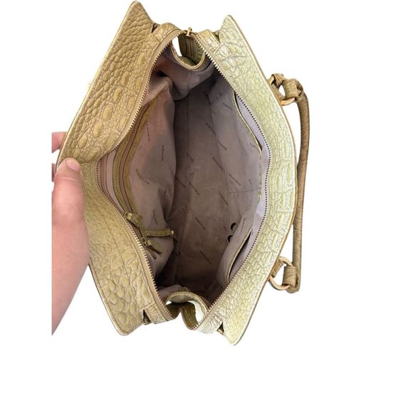 Brahmin Elouise Womens Chartreuse Croc Embossed Leather Shoulder Bag Satchel - Picture 7 of 16